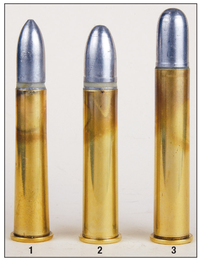 For BPCR Silhouette competition, Mike had two rifles each chambered for these three cartridges: (1) 40-65 (425-grain bullet), (2) 45-70 Gov’t. (560-grain bullet) and (3) 45-90 (555-grain bullet).